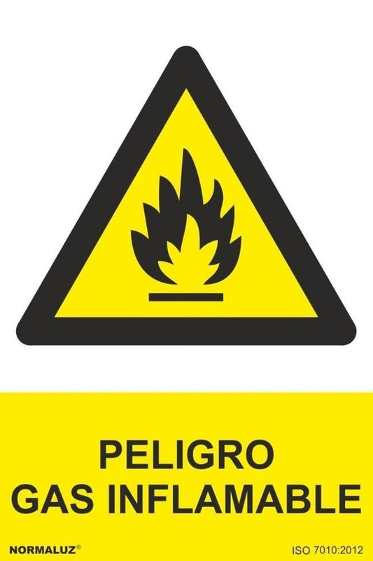 RD35621 - Señal Adhesiva Peligro Gas Inflamable Adhesivo de Vinilo 15x20 cm con CTE, RIPCI