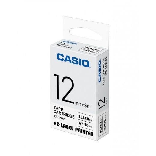 Casio - XR-12WE1 cinta para impresora de etiquetas Negro sobre blanco