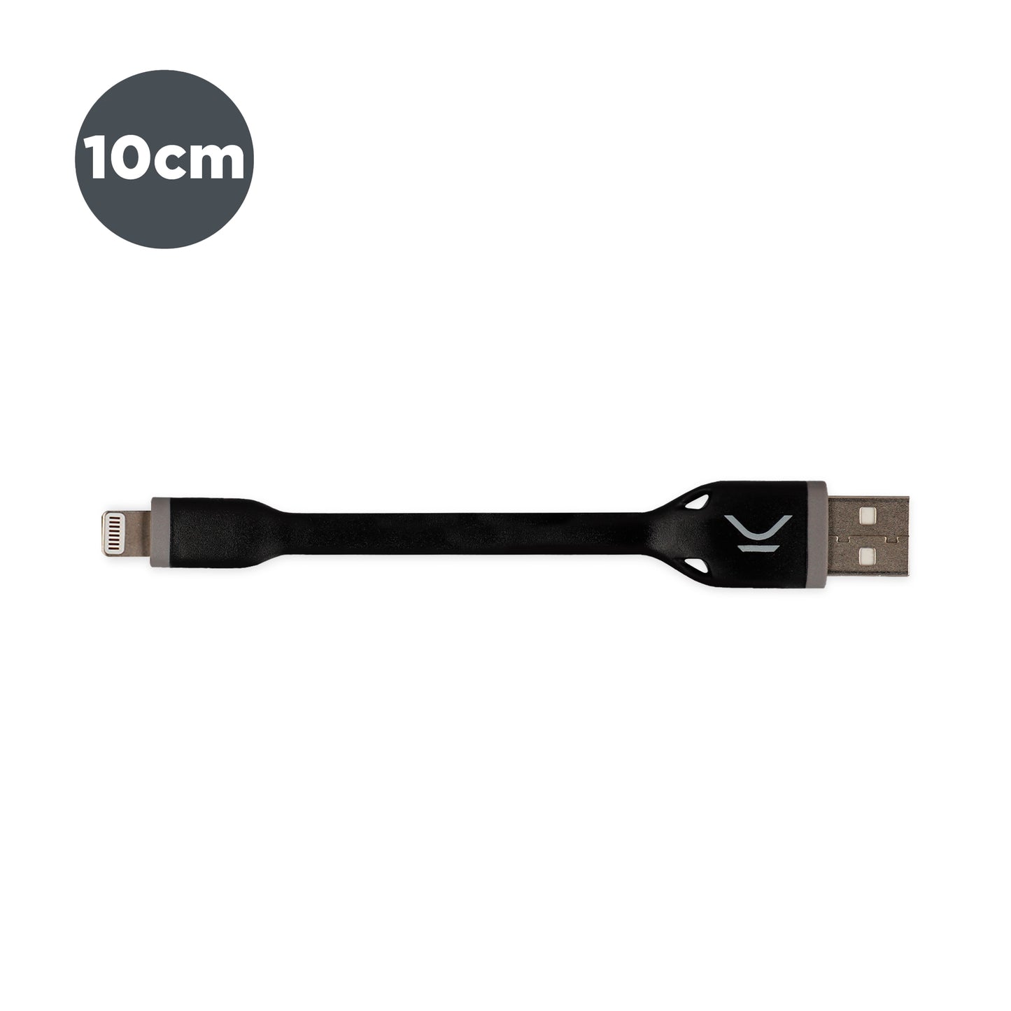 Ksix - Cable de carga y datos USB-A a Lightning   Made For iPhone  10 cm  Negro