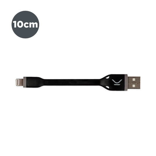 Ksix - Cable de carga y datos USB-A a Lightning   Made For iPhone  10 cm  Negro