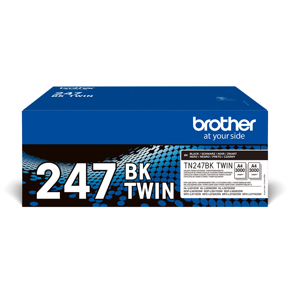 Brother TN-247BKTWIN cartucho de tóner 2 pieza(s) Original Negro