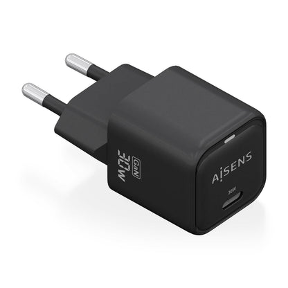 AISENS - Cargador Gan 30W  1xUSB-C PD3.0 QD4.0  Negro