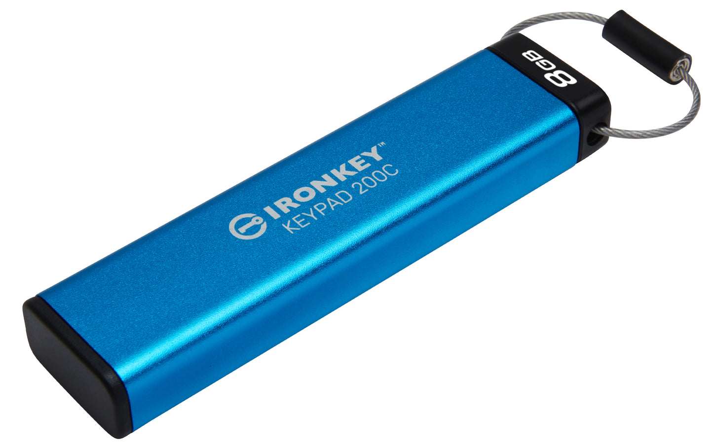 Kingston Technology - IronKey Keypad 200 unidad flash USB 8 GB USB Tipo C 3.2 Gen 1 (3.1 Gen 1) Azul