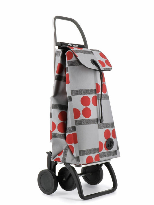 Rolser - I-Max Logos Negro  Gris  Rojo Bolsa para carrito de la compra