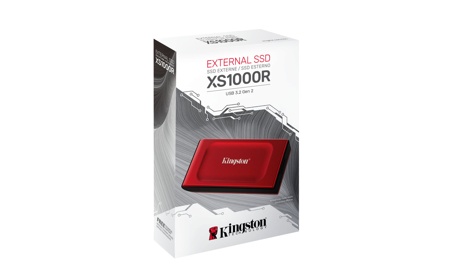 Kingston Technology - SSD Externo Kingston XS1000 Rojo