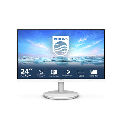 Philips - V Line 241V8AW/00 LED display 60 5 cm (23.8") 1920 x 1080 Pixeles Full HD LCD Blanco