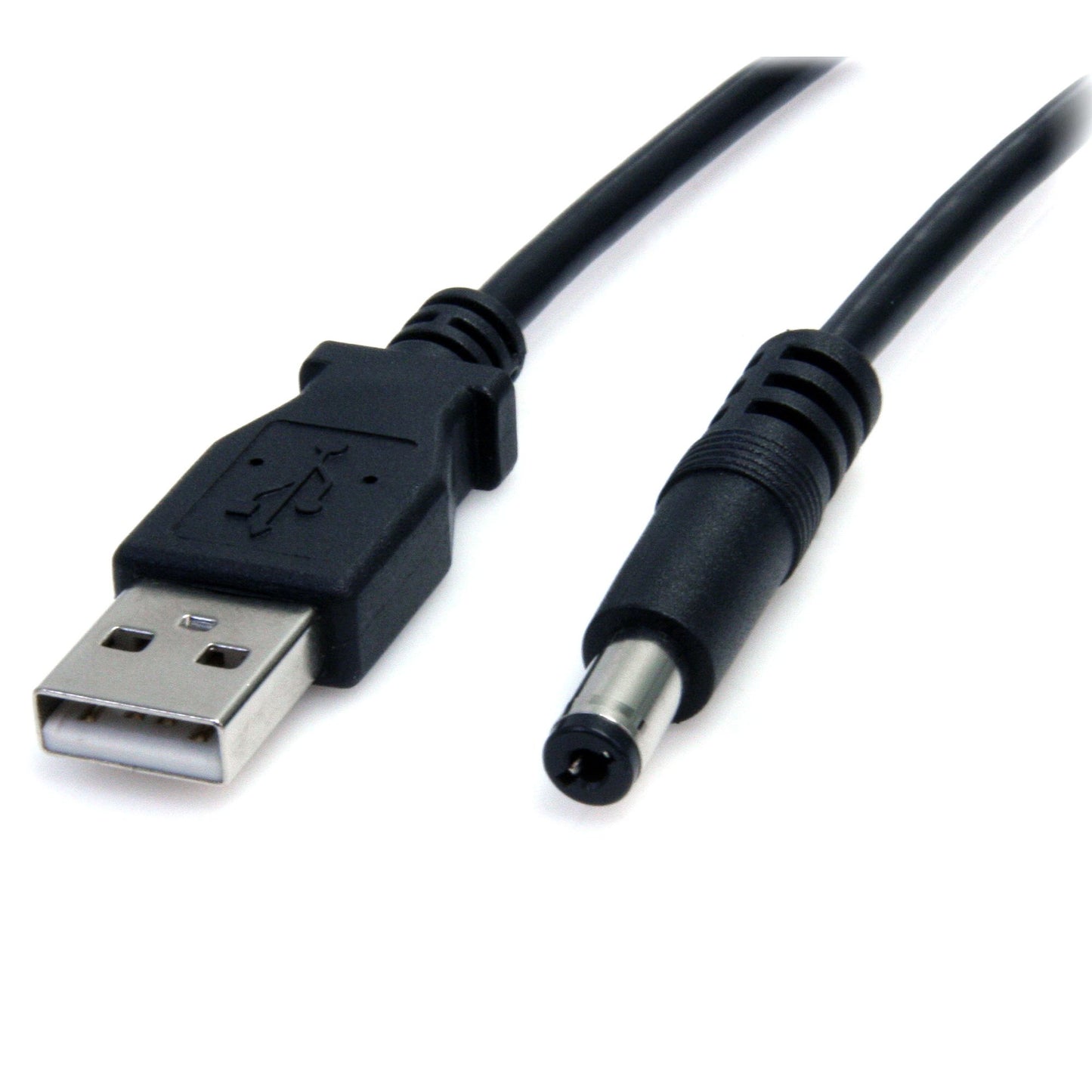 StarTech.com - Cable Adaptador 2m USB A Macho a Conector Coaxial Barrel Alimentación Corriente Tipo M 5 5mm 5V DC