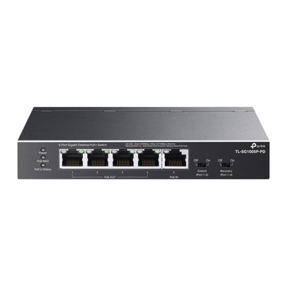 TP-Link - TL-SG1005P-PD switch Gigabit Ethernet (10/100/1000) Energía sobre Ethernet (PoE) Negro