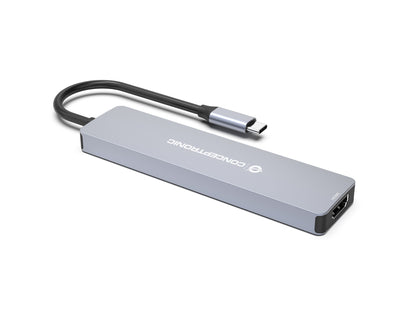 Conceptronic - DONN19G base para portátil y replicador de puertos Alámbrico USB 3.2 Gen 1 (3.1 Gen 1) Type-C Gris