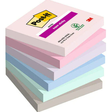 Post-It - 7100259204 nota autoadhesiva Plaza Azul  Verde  Gris  Rosa  Púrpura 90 hojas Autoadhesivo