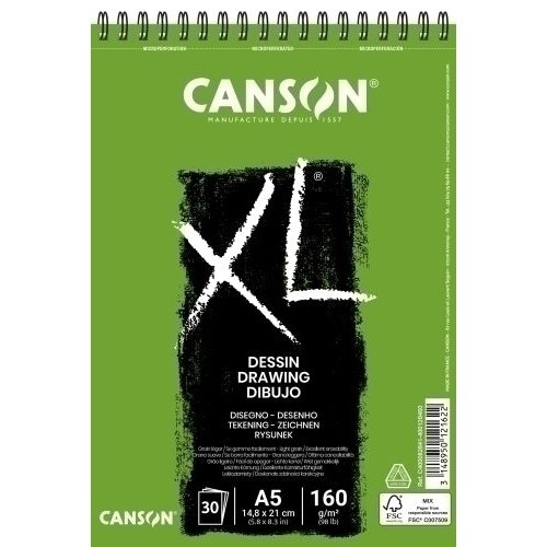 Canson - BLOCK DIB.G-C XL DESSIN (esp) A5 30h - Pack de 5 unidades