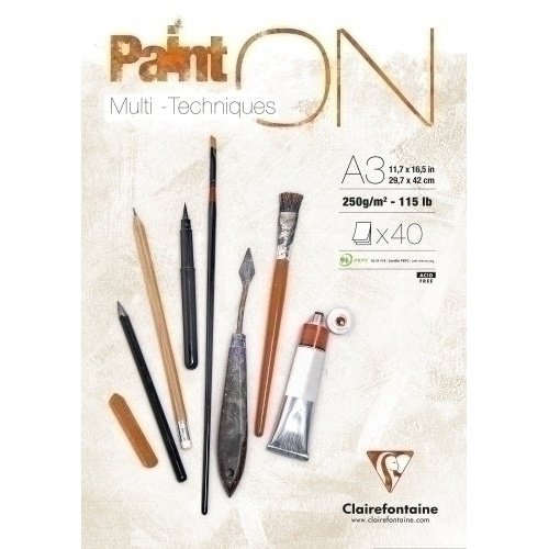 Clairefontaine - BLOCK DIBUJO CLAIR.PAINT ON MULTIT. A3 - Pack de 2 unidades