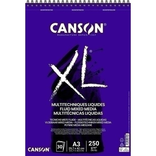 Canson - BLOCK DIB.G-C XL MIX MEDIA (esp) A3 30h - Pack de 5 unidades