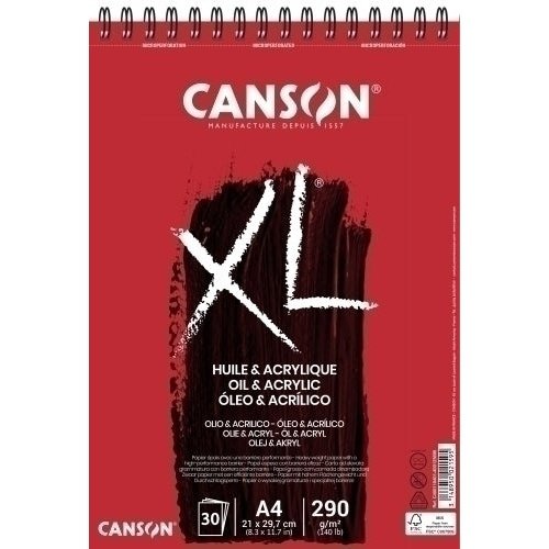 Canson - BLOCK DIB.G-C XL OLEO&ACRILICO (esp) A4 - Pack de 5 unidades