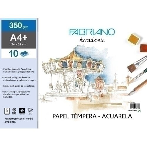 Fabriano - BLOC DIBUJO FABRIANO ACUARELA A4+ 10h - Pack de 10 unidades