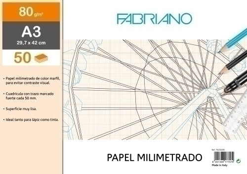 Fabriano - BLOC DIBUJO MILIMETRAD.FABRIANO A3 50h