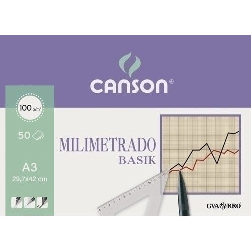 Canson - BLOCK DIB.G-C MILIMETRADO (enc) A3 50h