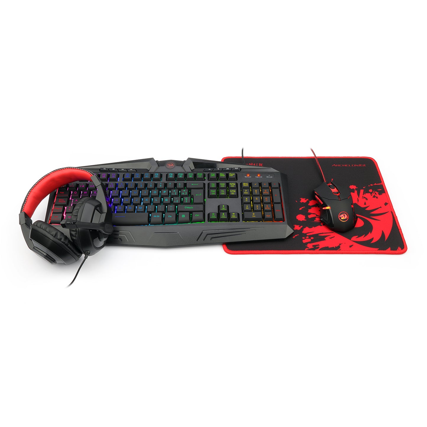 REDRAGON - S101-BA-1-SPS COMBO  Teclado de membrana  mouse  auricular y mousepad