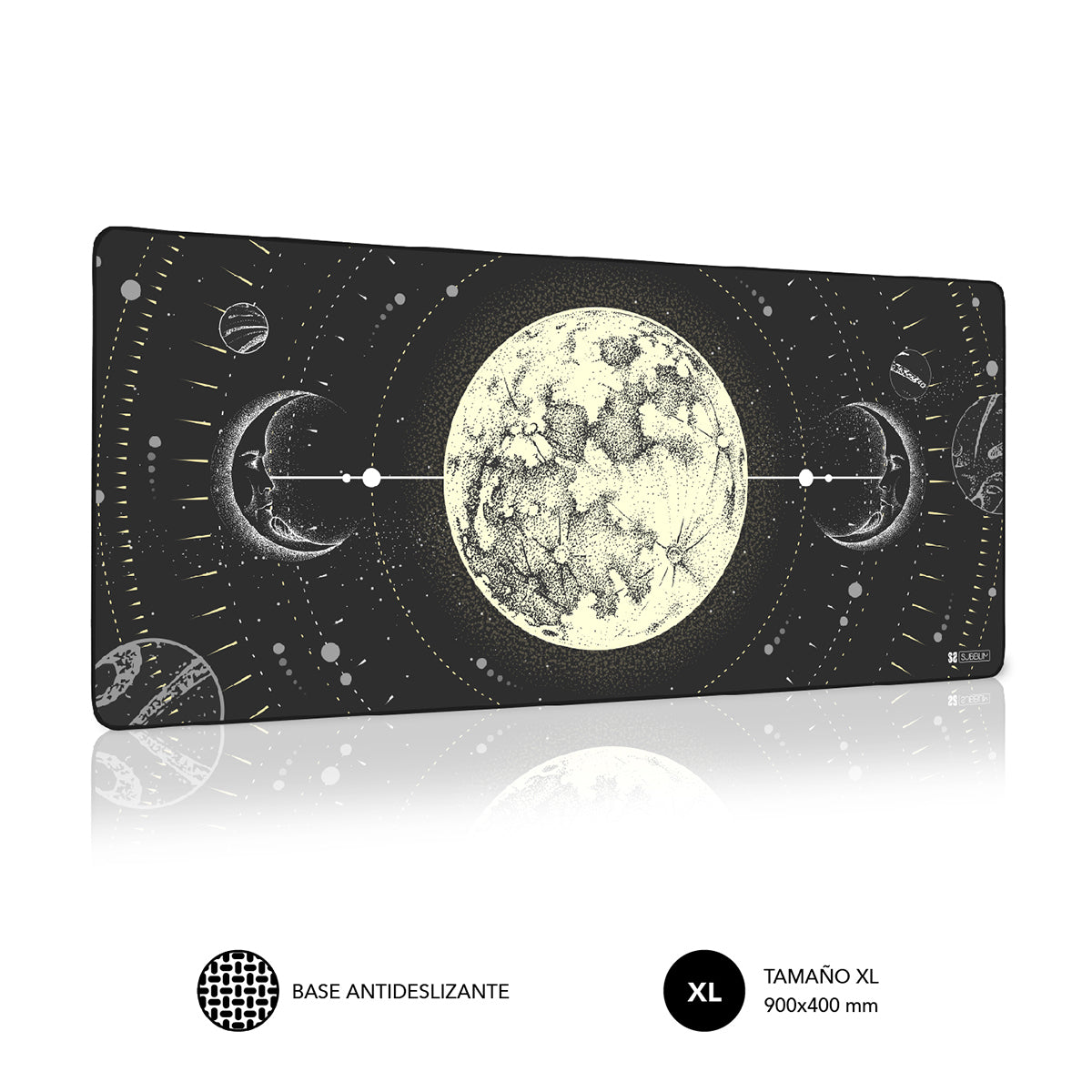 SUBBLIM - Alfombrilla Ratón Lunar XL Mouse Pad 900x400x3