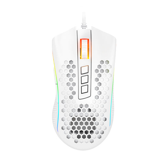 REDRAGON - M988-RGB STORM ELITE WHITE  Mouse Optico HoneyComb Blanco