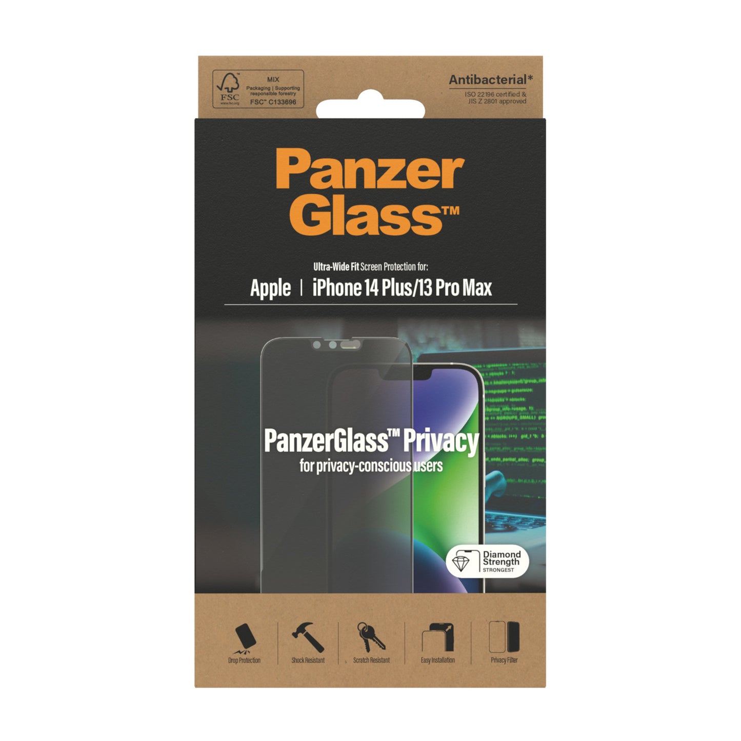 PanzerGlass - Ultra-Wide Fit Privacy Appl Protector de pantalla Apple 1 pieza(s)