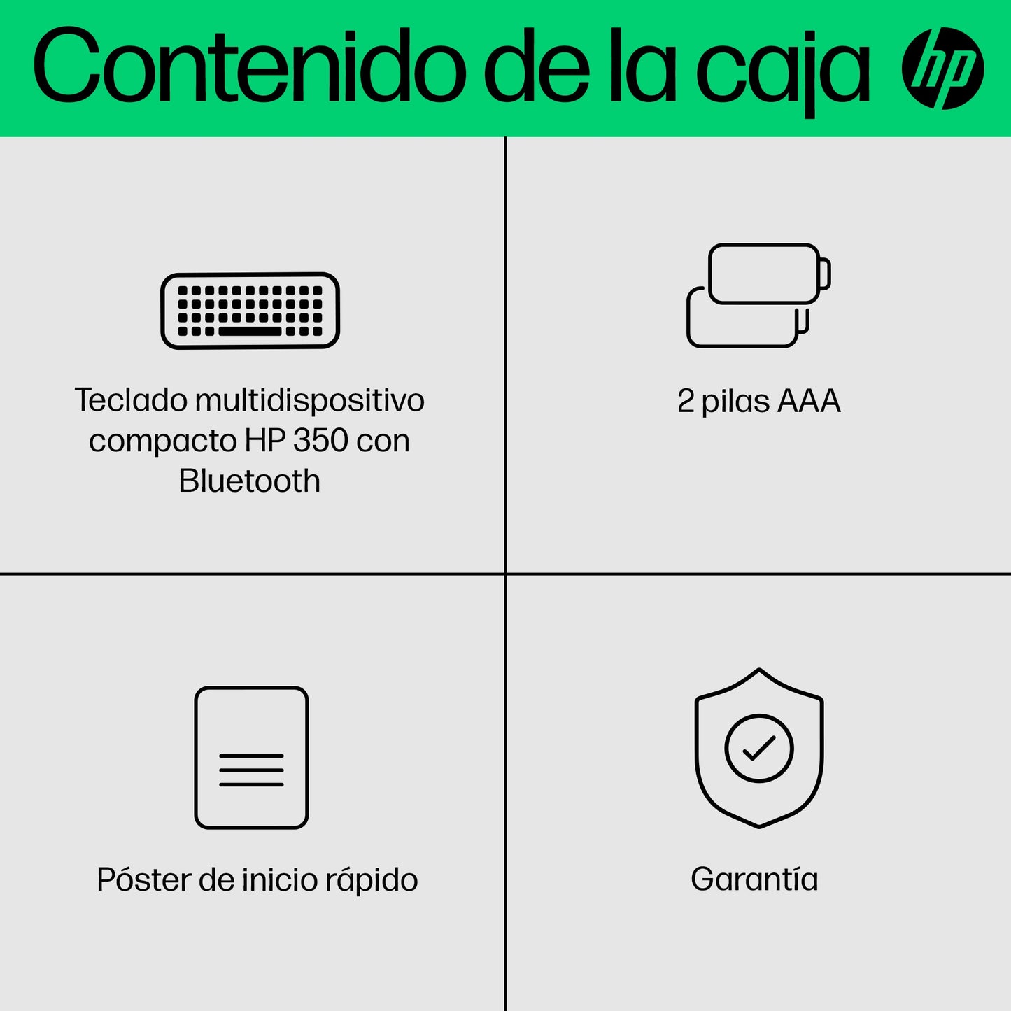 HP Teclado multidispositivo compacto 350 con Bluetooth