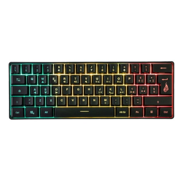 Verbatim - VERBATIM TECLADO GAMING KP-X1 60% CABLE USB RETROILUMINADO LED RGB QWERTY ESPAÑOL ABS NEGRO