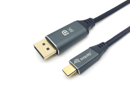 Equip - 133423 adaptador de cable de vídeo 3 m USB Tipo C DisplayPort Gris