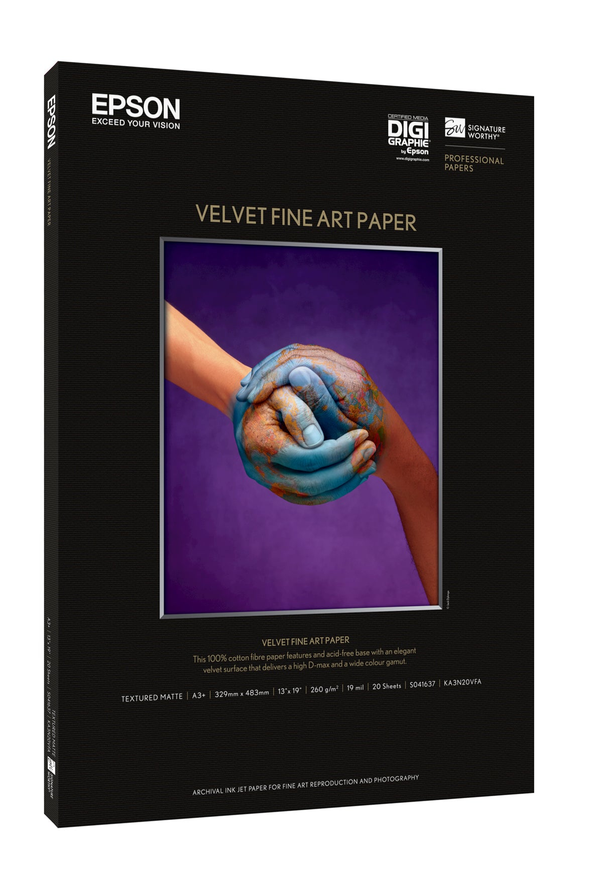 Epson - Velvet Fine Art Paper  A3+  260 g/m²  20 hojas