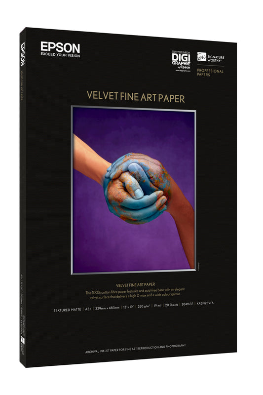 Epson - Velvet Fine Art Paper  A3+  260 g/m²  20 hojas