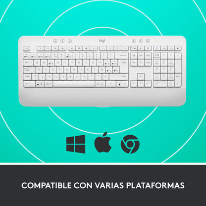 Logitech Signature K650 teclado Oficina Bluetooth QWERTY Español Blanco