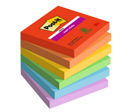 Post-It - 7100258795 nota autoadhesiva Plaza Multicolor 90 hojas Autoadhesivo