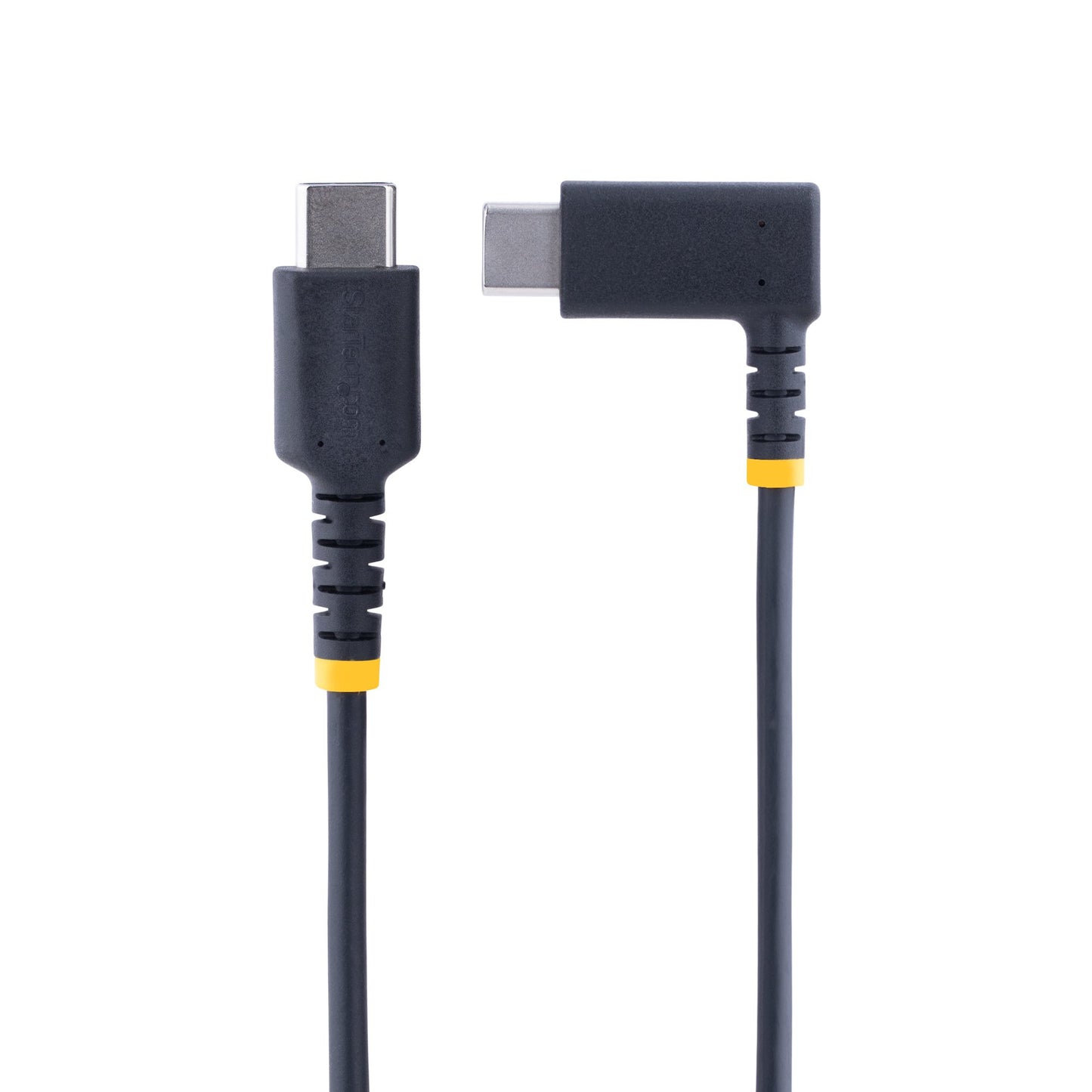 StarTech.com - Cable 2m USB C Acodado - en Ángulo Recto - PD 60W - 3A - Cable USB-C de Carga Rápida - de Alta Resistencia - USB 2.0 Tipo C - Fibra de Aramida - 3A - de Carga