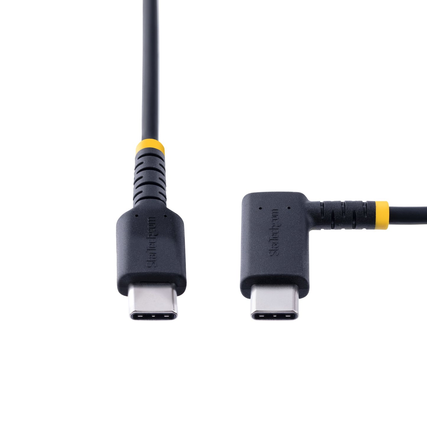 StarTech.com - Cable 30cm USB C Acodado - en Ángulo Recto - PD 60W - 3A - Cable USB-C de Carga Rápida - de Alta Resistencia - USB 2.0 Tipo C - Fibra de Aramida - 3A - de Carga