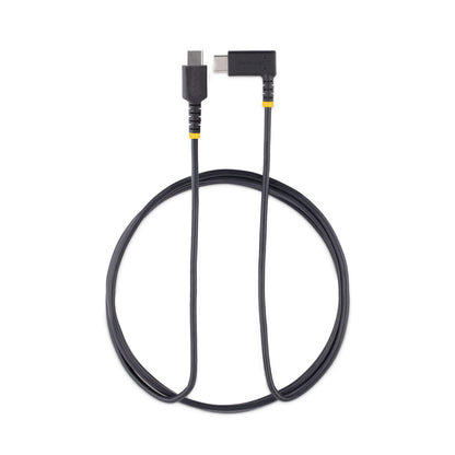 StarTech.com - Cable 2m USB C Acodado - en Ángulo Recto - PD 60W - 3A - Cable USB-C de Carga Rápida - de Alta Resistencia - USB 2.0 Tipo C - Fibra de Aramida - 3A - de Carga