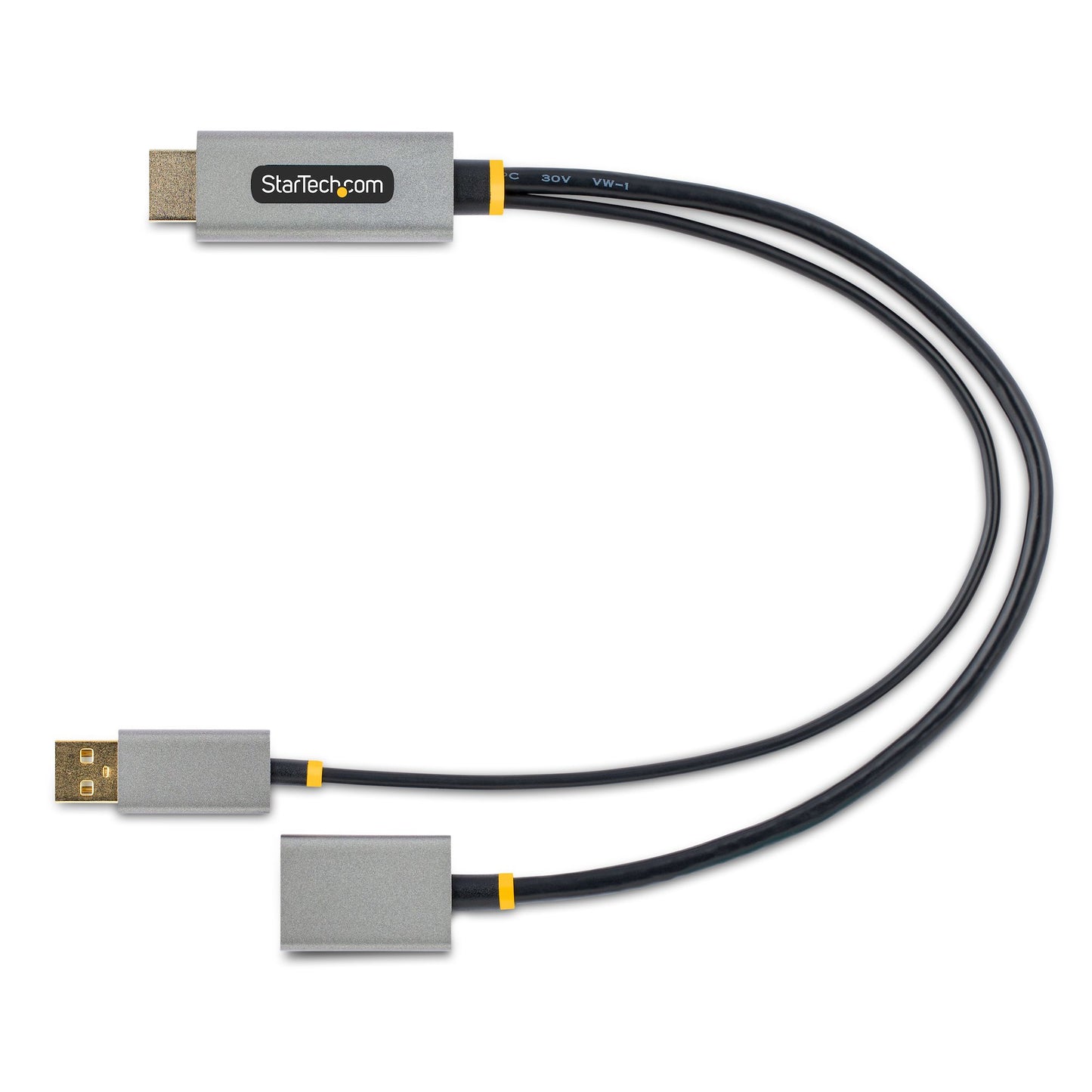 StarTech.com - Cable 30cm Adaptador HDMI a DisplayPort - Activo - 4K 60Hz - Conversor HDMI 2.0 a DP 1.2 - HDR - Alimentado por el Bus USB - de Ordenador de Sobremesa o Portátil