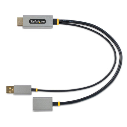 StarTech.com - Cable 30cm Adaptador HDMI a DisplayPort - Activo - 4K 60Hz - Conversor HDMI 2.0 a DP 1.2 - HDR - Alimentado por el Bus USB - de Ordenador de Sobremesa o Portátil