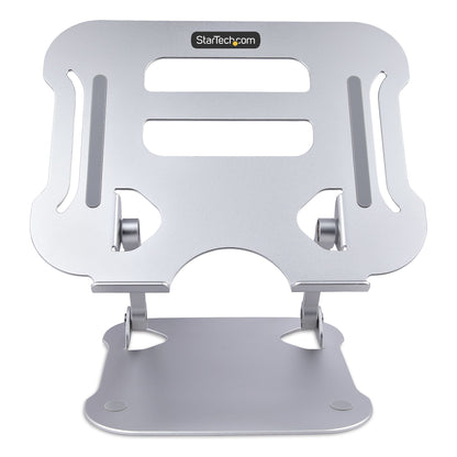 StarTech.com Soporte Ergonómico de Ordenador para Sobremesa - Base Soporte Ergonómico para Portátil de Altura Ajustable - Aluminio - Portátil - 10kg - Plegable - Elevador Riser