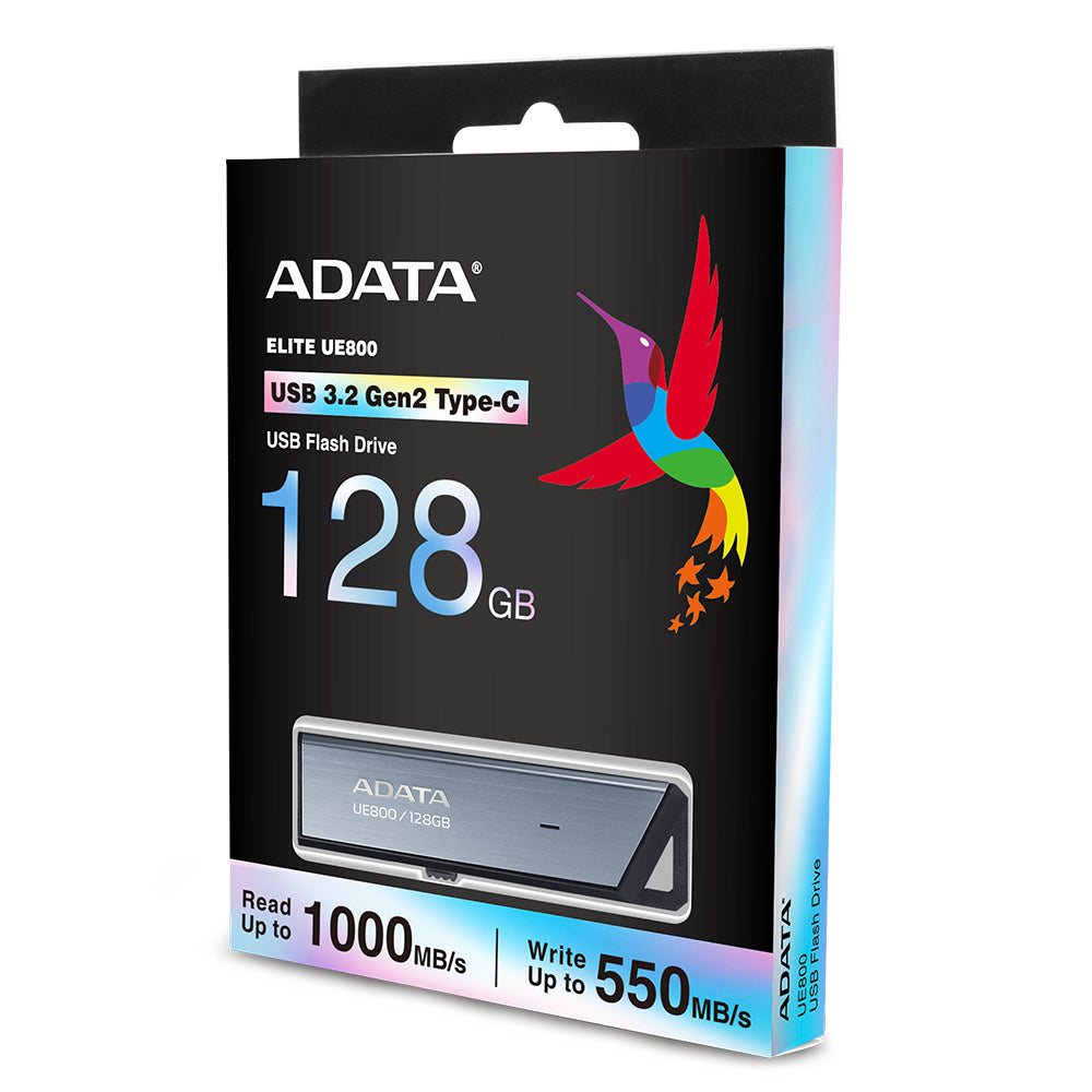 ADATA - UE800 unidad flash USB 128 GB USB Tipo C 3.2 Gen 2 (3.1 Gen 2) Plata