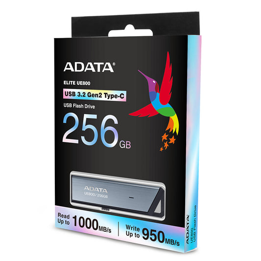 ADATA - UE800 unidad flash USB 256 GB USB Tipo C 3.2 Gen 2 (3.1 Gen 2) Plata