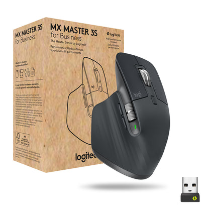 Logitech - MX Master 3s for Business ratón Oficina mano derecha RF Wireless + Bluetooth Laser 8000 DPI