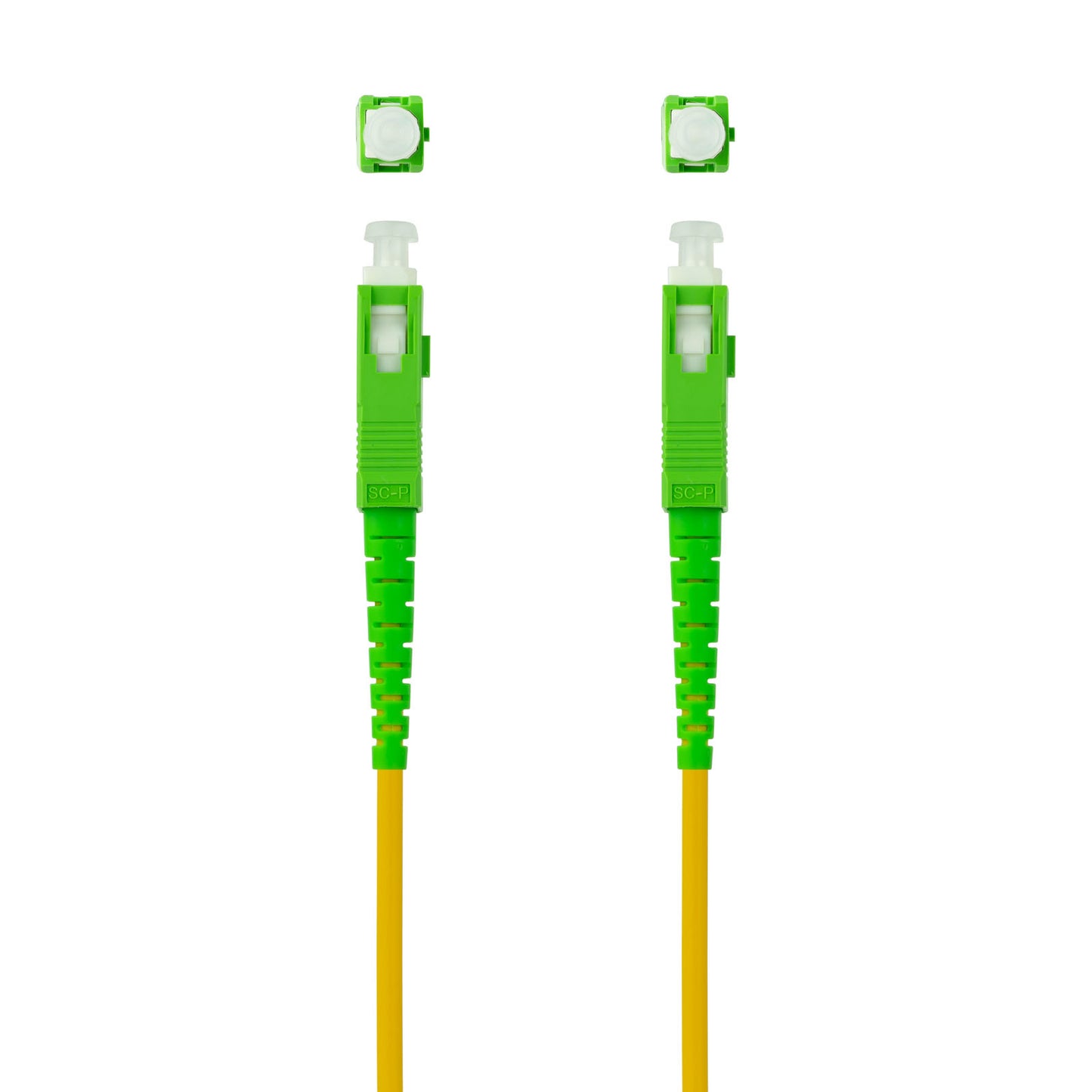 Nanocable - Cable de Fibra Óptica SC/APC a SC/APC Monomodo Simplex LSZH  Amarillo  50 m