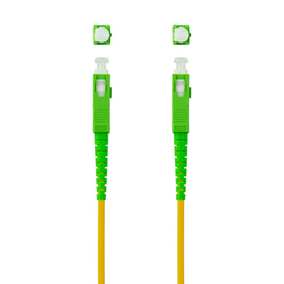 Nanocable - Cable de Fibra Óptica SC/APC a SC/APC Monomodo Simplex LSZH  Amarillo  50 m