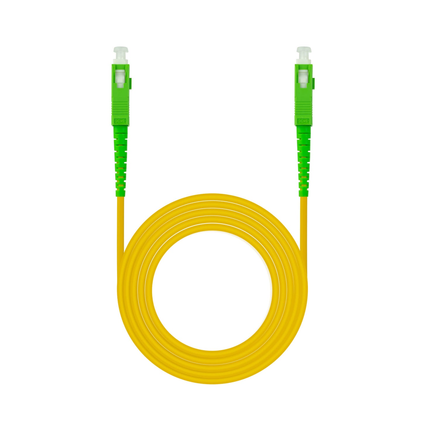 Nanocable - Cable de Fibra Óptica SC/APC a SC/APC Monomodo Simplex LSZH  Amarillo  40 m