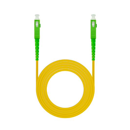 Nanocable - Cable de Fibra Óptica SC/APC a SC/APC Monomodo Simplex LSZH  Amarillo  40 m