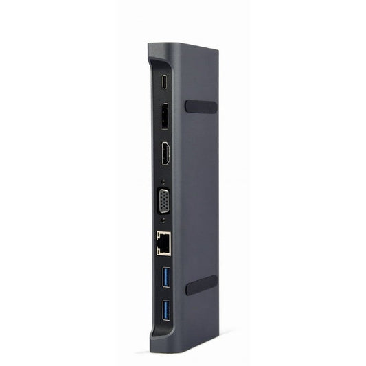 Gembird - A-CM-COMBO9-02 base para portátil y replicador de puertos Alámbrico USB 3.2 Gen 1 (3.1 Gen 1) Type-C Gris