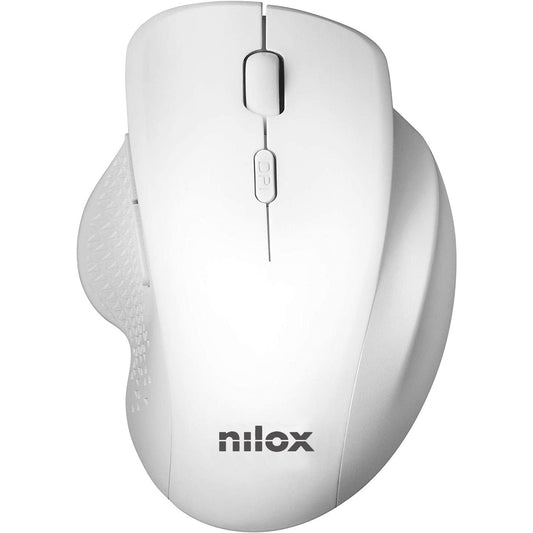 Nilox - Ratón Ergonómico Wireless 3200 DPI Blanco