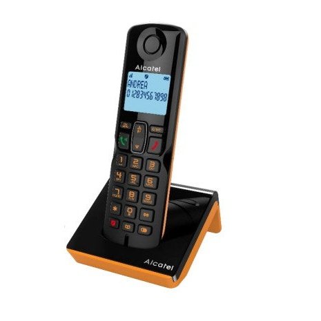 Alcatel - S280 Teléfono DECT Identificador de llamadas Negro  Naranja