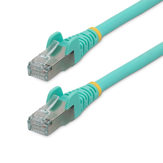 StarTech.com - Cable de 1m de Red Ethernet CAT6a - Aguamarina - Low Smoke Zero Halogen (LSZH) - 10GbE - 500MHz - PoE++ de 100W - Snagless sin Pestillo - RJ-45 - Cable de Red S/FTP