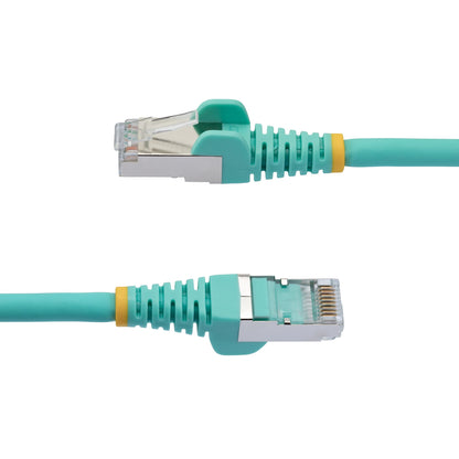 StarTech.com - Cable de 1m de Red Ethernet CAT6a - Aguamarina - Low Smoke Zero Halogen (LSZH) - 10GbE - 500MHz - PoE++ de 100W - Snagless sin Pestillo - RJ-45 - Cable de Red S/FTP